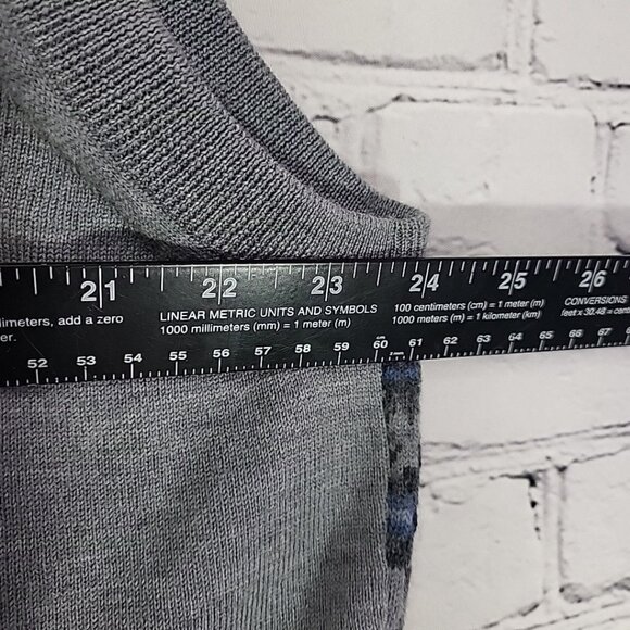 Nordstrom Sweater Vest Mens XL 100% Merino Wool Gray Striped Academia Prep - Picture 6 of 8